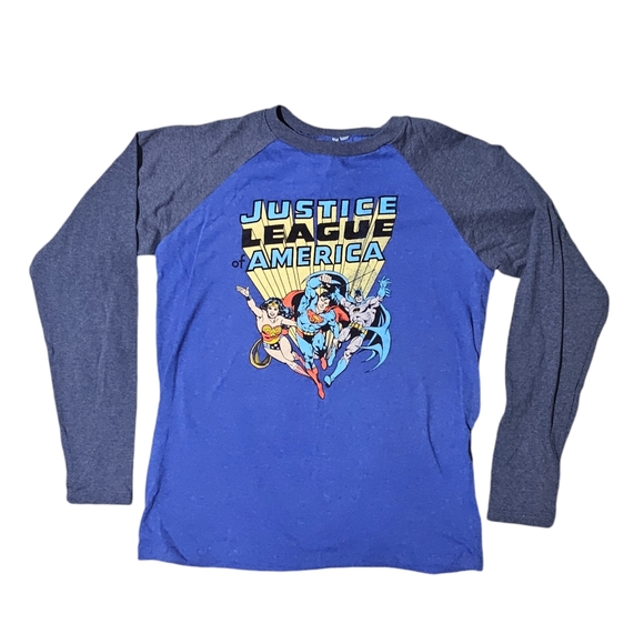 JUSTICE LEAGUE of AMERICA DC Comics Long Sleeve Shirt Youth XL - Picture 1 of 3